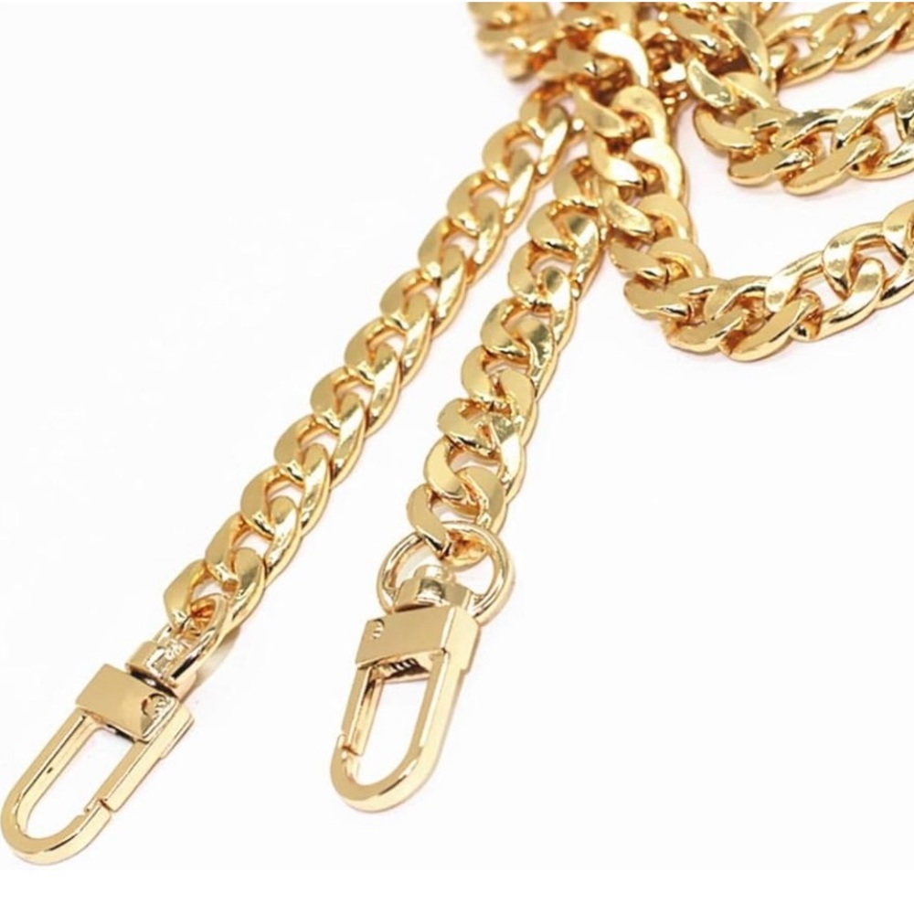 Gold tone chain strap